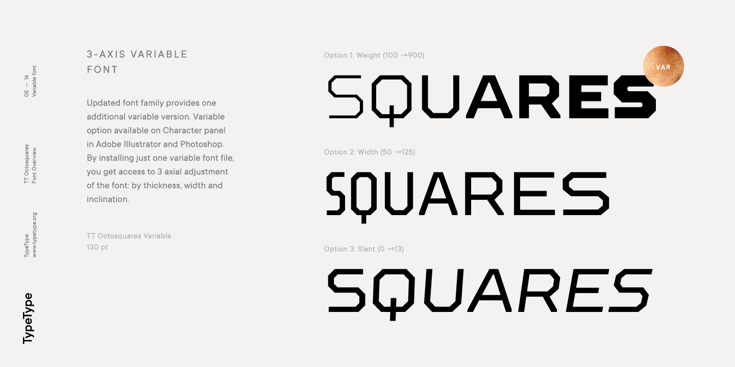 Przykład czcionki TT Octosquares Compressed Thin Italic